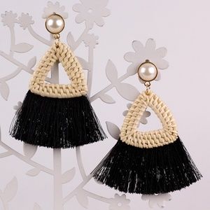 Bohemian Style Triangle Large Tassel Earrings